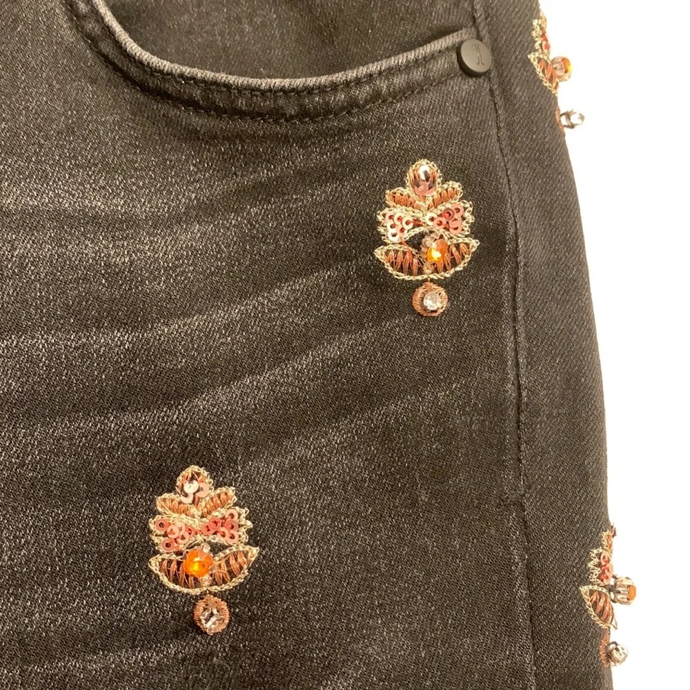 Anthropology Jeans Grey with embroidery and jewels Pilcro - Picture 15 of 15